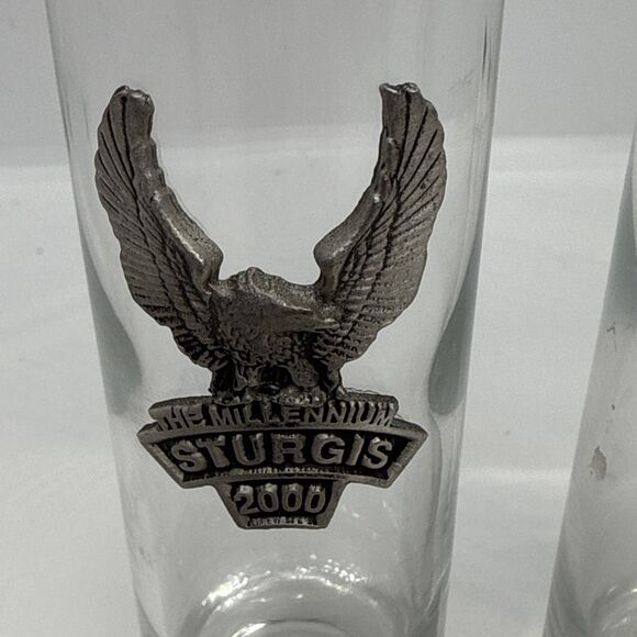 Sturgis Tall Shot Glass "2000" 60th Annual Rally 8 Inch - Picture 2 of 4